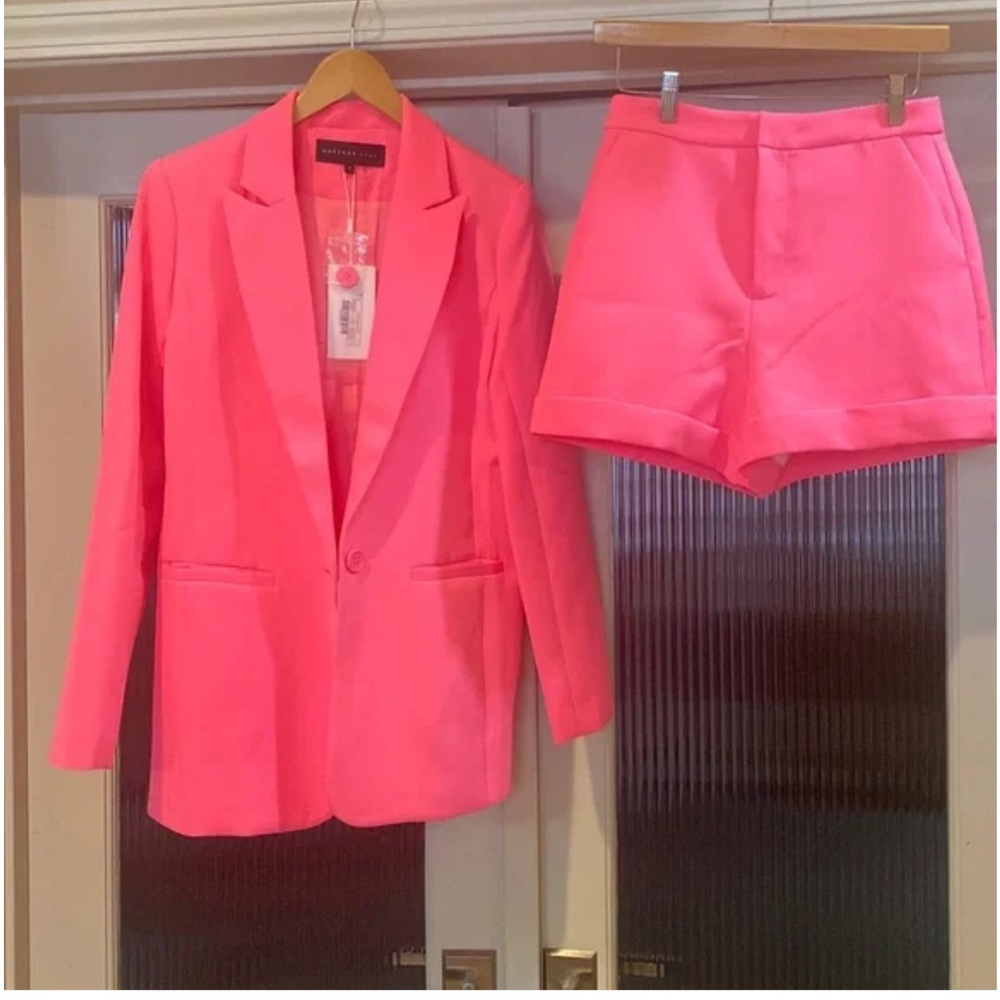 Endless Rose Vibrant Pink Blazer and Shorts Set